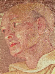 Saint Bernard de Clairvaux (c.1090-1153) de la crypte de Saint-Pierre (mosaïque) (détail)