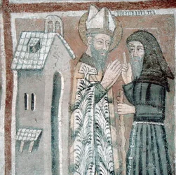 Saint Grégoire le Grand (540-604) avec un Moine