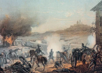 La bataille de Castelfidardo (Expédition des Mille) 18 septembre 1860 - Risorgimento (unification italienne) (1859-1924): la bataille de Castelfidardo 18 septembre 1860 - Troupes pontificales vaincues par les troupes piémontaises