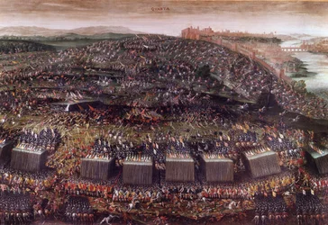 La bataille de la Montagne Blanche pendant la guerre de Trente Ans (Allemagne 1620), qui opposa la Bohême guidée par Frédéric V à la Sainte Ligue