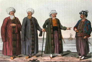 Uniformes de la Marine Ottomane, gravé par V. Raineri
