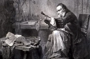 Luthier dans son atelier (gravure)