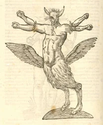 Illustration de Monstrum tetrachiron alatum capite humano aurito de l