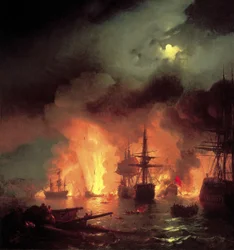Bataille de Çesme de nuit