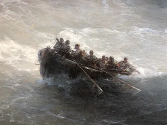 Fragment de bateau avec des personnes