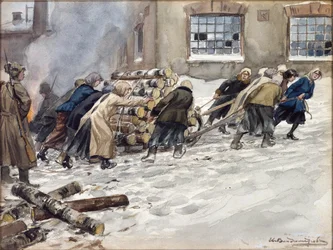 Réquisition de bois de chauffage par Vladimirov, Ivan Alexeyevich (1869-1947)