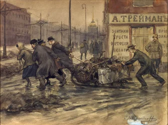 Riches marchands et nobles russes prêts à sortir les ordures des cours