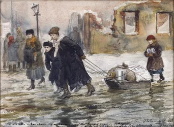 Transport de nourriture sur un traîneau par Vladimirov, Ivan Alexeyevich (1869-1947)
