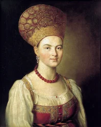 Portrait féminin en costume russe, 1784