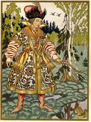 Le prince Ivan et la princesse grenouille. Conte traditionnel russe. Aquarelle et gouache sur papier