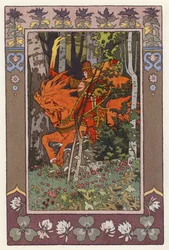Illustration pour Vassilisa la Belle (lithographie en couleur)
