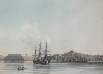 Nouvelles casernes marines et port intérieur de Sébastopol, années 1850