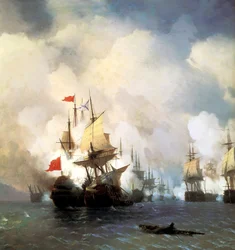 La bataille navale de Chesma le 5 juillet 1770, 1848