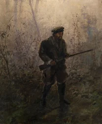 Chasseur dans la forêt