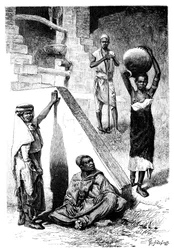 Arabes soudanais et une esclave shilluk, Soudan, 1895