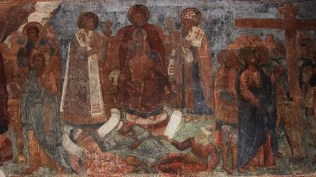 Fresque dans la cathédrale de Notre-Dame du Signe, Novgorod, début du 18e siècle