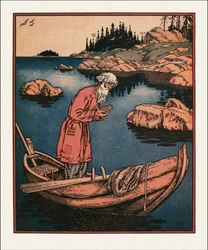 Illustration du Conte du pêcheur et du poisson, 1933
