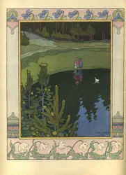 Illustration du conte de fées Le Canard Blanc, 1902