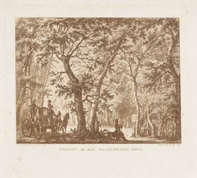 Carrosse et promeneurs dans le Haarlemmerhout