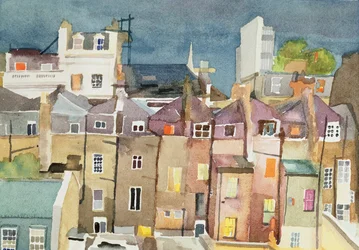 Vue de la fenêtre arrière du 48 Chester Square, SW1, 1982