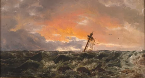 Paysage marin avec une épave