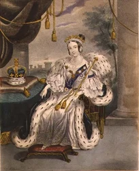 Sa Majesté la Reine en robes de couronnement