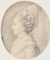 Portrait de femme. Profil à gauche