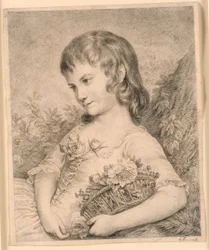 Petite fille avec un panier de fleurs (Octavie Diodati)