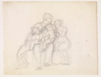 Groupe de figures. Femme et 3 enfants