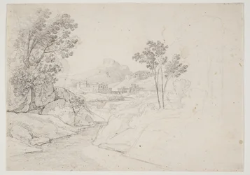 Étude de paysage avec des bâtiments près d