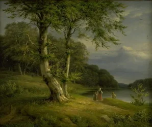 Paysage boisé près du lac Bagsværd