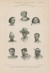 Neuf visages de personnes éthiopiennes