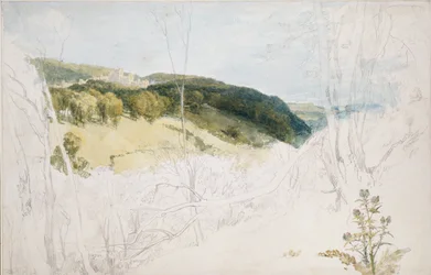 Vue lointaine du parc du château de Lowther, 1809