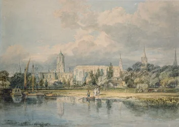 Vue sud de Christ Church etc. depuis les prés, 1798-1799