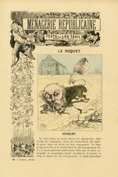 Illustration de J. Blass (1847-1892) dans Menagerie Republicaine Galerie humoristique des principaux personnages de la Troisième République