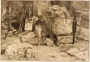Chiens sur la cheminée n° 1