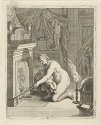 Thétis plonge Achille dans le feu (Scènes de la vie d