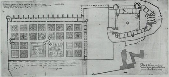 Plan des jardins clos et du Château de Gaillon, de 
