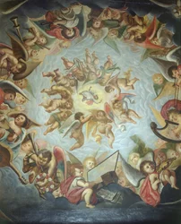 Plafond de la Chambre du Ciel, Château de Bolsover, Derbyshire