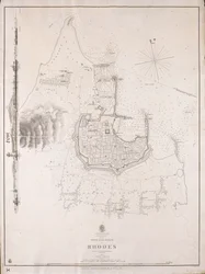 Archipel, île de Rhodes, ville et ports de Rhodes relevés par le commandant Thomas Graves, HMS 