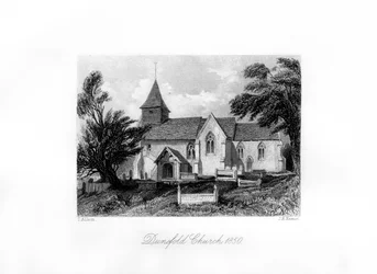 Église de Dunsfold, Surrey, 1850