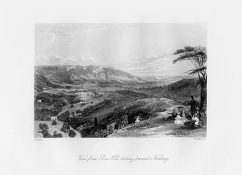 Vue de Box Hill, vers Norbury, 19ème siècle