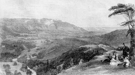 Vue de Box Hill, en direction de Norbury, Surrey, XIXe siècle