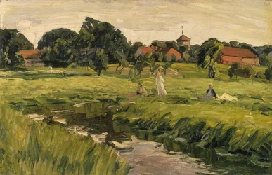 Enfants près du Ruisseau