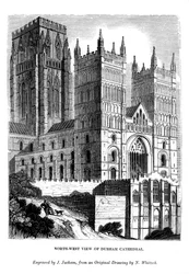 Vue nord-ouest de la cathédrale de Durham, 1843