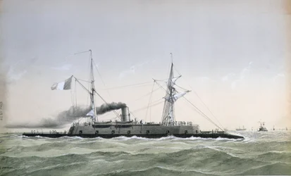Navire garde-côte cuirassé de la Marine française Le Rochambeau, c. 1870