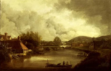 Vue du ferry de Pool et du pont de l