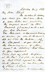 Lettre signée J.M.F. [J.M. Forbes], Boston, à Eliot [William G. Eliot], 7 novembre 1863