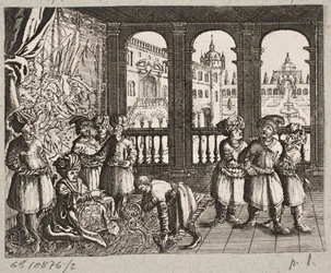 Illustration de Adam Olearius, « Persianischer Rosenthal von einem Sinnreichen Poeten Schich Saadi […] », Schleswig 1660