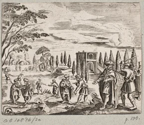 Illustration pour Adam Olearius, "Persianischer Rosenthal von einem Sinnreichen Poeten Schich Saadi [...]", Schleswig 1660